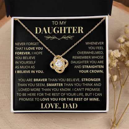 Beautiful Gift for Daughter From Dad "Never Forget That I Love You" Necklace