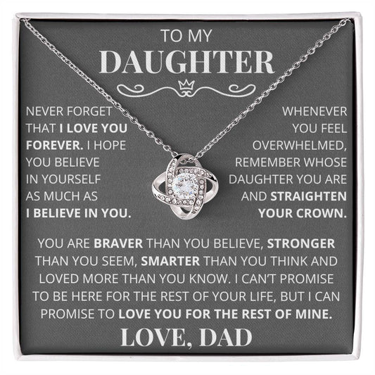 Daughter Necklace Gift From Dad - Believe In Yourself