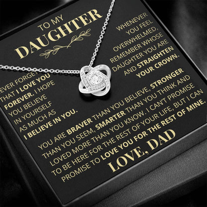 Beautiful Gift for Daughter From Dad "Never Forget That I Love You" Necklace