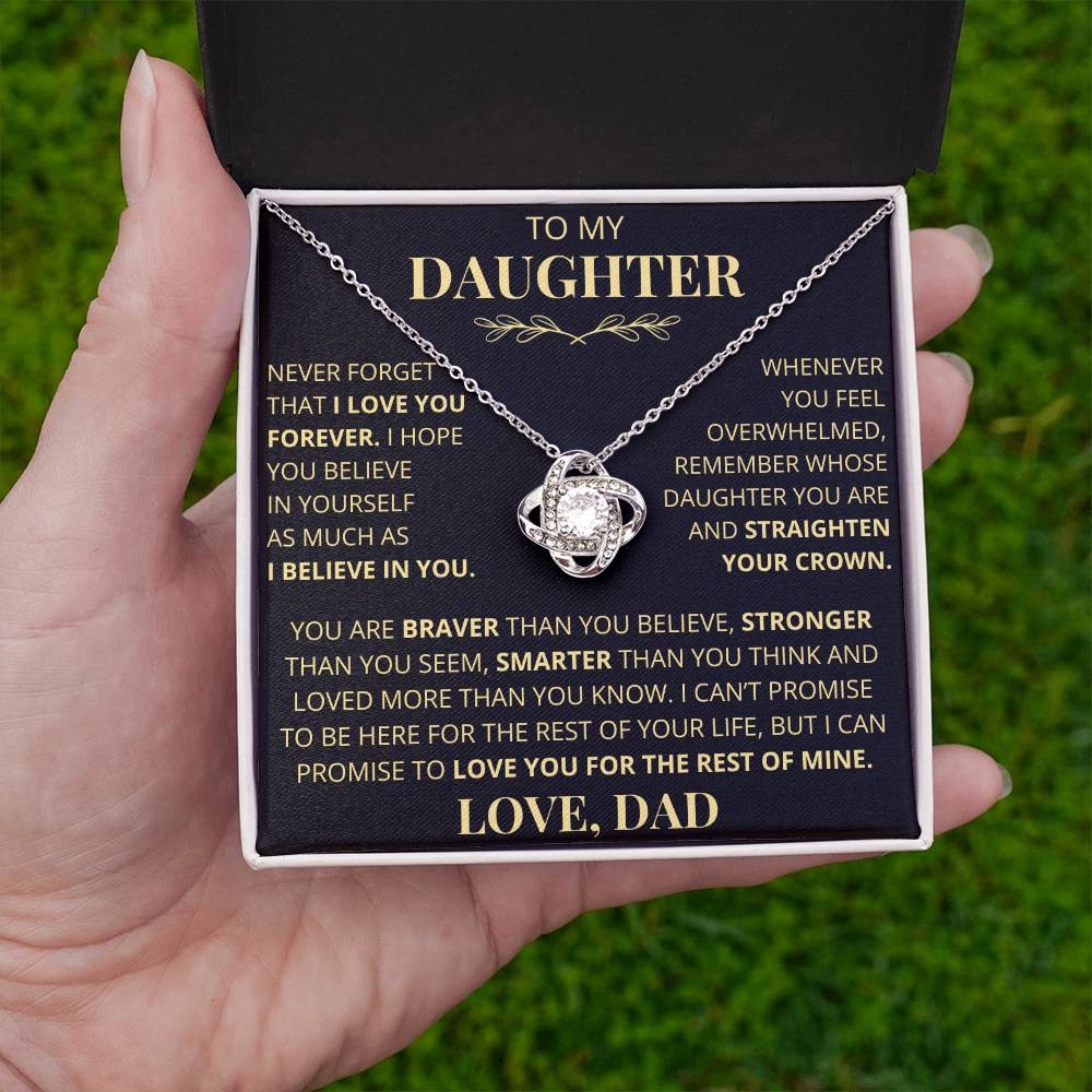 Beautiful Gift for Daughter From Dad "Never Forget That I Love You" Necklace