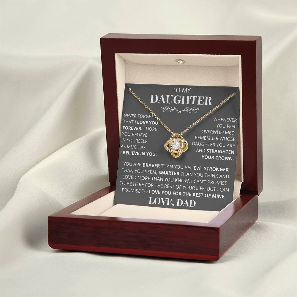 Beautiful Gift for Daughter From Dad "Never Forget That I Love You" Necklace