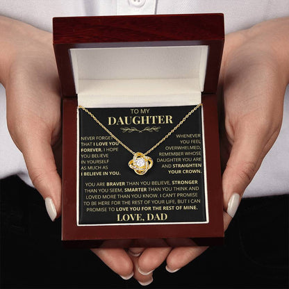 Beautiful Gift for Daughter From Dad "Never Forget That I Love You" Necklace