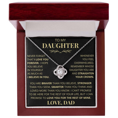 Beautiful Gift for Daughter From Dad "Never Forget That I Love You" Necklace