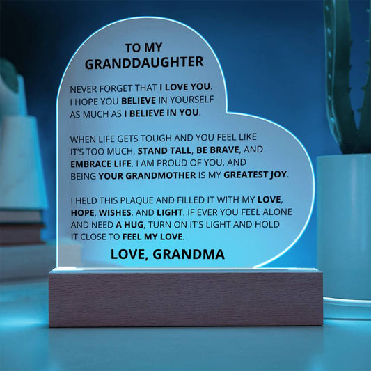 To My Granddaughter - Hold This Close To Feel My Love - From Grandma